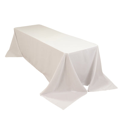 Cotton Blend 90’’x156’’ Rectangle Tablecloth White - Seamless Wrinkle-Resistant Design for Grand Gatherings