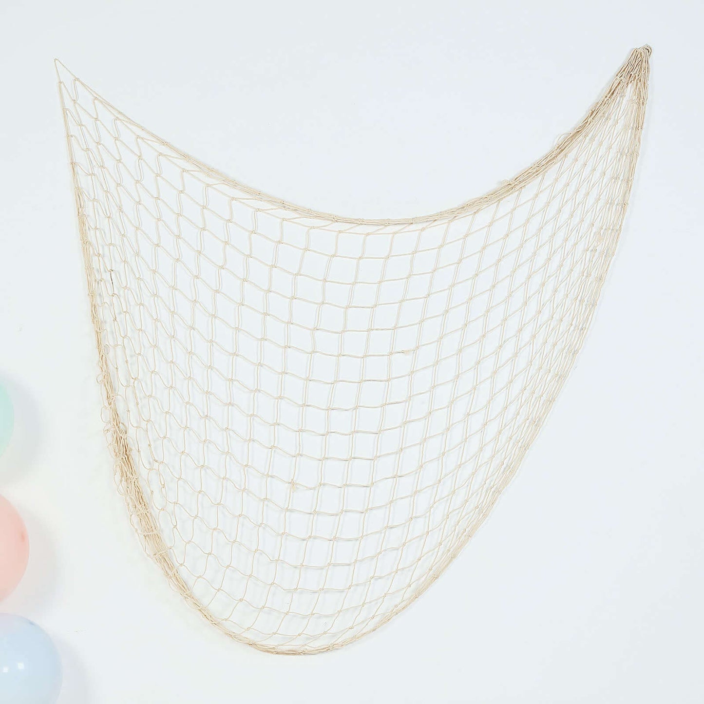 Cotton Fish Net Natural - Stylish Nautical Backdrop With Ties for Parties & Events 5ftx5ft