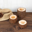 Set of 3 Rustic Wood Slice Votive Candle Holders - Tree Branch Wedding Table DÃ©cor 2.75", 1.5", 1.25"