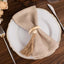 4 Pack Cream Wooden Napkin Rings with Woven Jute Beaded Tassel, Rustic Boho Chic Serviette Buckles