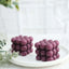2-Pack Decorative Paraffin Wax Candles Bubble Cube Design Burgundy - Unscented Long Burning Pillar Candle Set 2"
