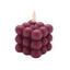 2-Pack LED Flameless Cube Candles Flickering Warm White Burgundy - Battery Operated Bubble Design 2"