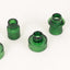 Set of 6 Glass Taper Candle Holders Ribbed Crystal Design Hunter Emerald Green - Reversible Mini Votive Tealight Stands 3"