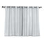 2 Pack Handmade Silver Faux Linen Curtains 52"x64", Curtain Panels With Chrome Grommets