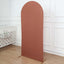 6ft Matte Terracotta (Rust) Spandex Fitted Chiara Backdrop Stand Cover For Round Top Wedding Arch