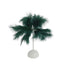 Table Lamp Feather Design Hunter Emerald Green LED Battery Operated - Cordless Wedding Centerpiece 15"
