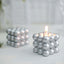 2-Pack Decorative Paraffin Wax Candles Bubble Cube Design Metallic Silver - Unscented Long Burning Pillar Candle Set 2"