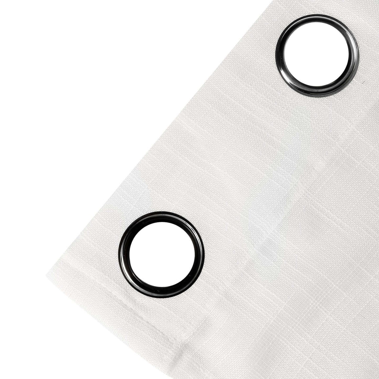 2 Pack Handmade White Faux Linen Curtains 52"x64", Curtain Panels With Chrome Grommets