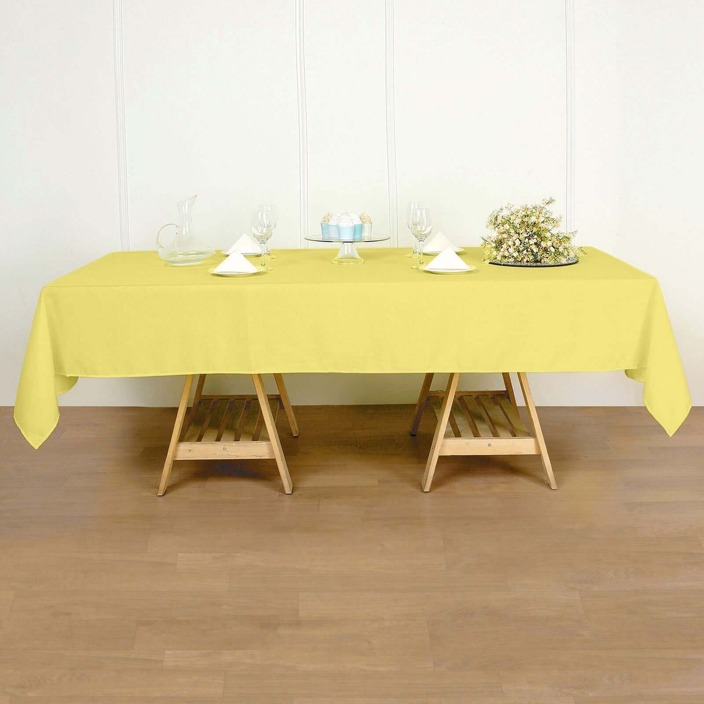 Polyester 60"x102" Rectangle Tablecloth Yellow - Durable and Stylish Table Cover