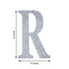 Decorative Rhinestone Alphabet "R" Letter Stickers, Glitter Adhesive Craft Letters Silver DIY Sparkle Embellishments 8"