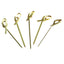 100-Pack Bamboo Skewers Knotted Style - Natural Eco Friendly Wooden Cocktail Picks for Food Display Party Snacks & Outdoor Cooking 3.5"