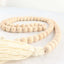 55" Cream Rustic Boho Chic Wood Bead Garland With Tassels, Farmhouse Country Wood Bead Chain