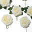 24 Roses 5" Cream Artificial Foam Flowers With Stem Wire and Leaves