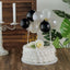 11 Pcs Balloon Cake Topper Black, Silver and Clear - Whimsical Clustered Mini Garland Cake Inserts DIY Party Decorations