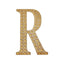 Decorative Rhinestone Alphabet "R" Letter Stickers, Glitter Adhesive Craft Letters Gold DIY Sparkle Embellishments 4"