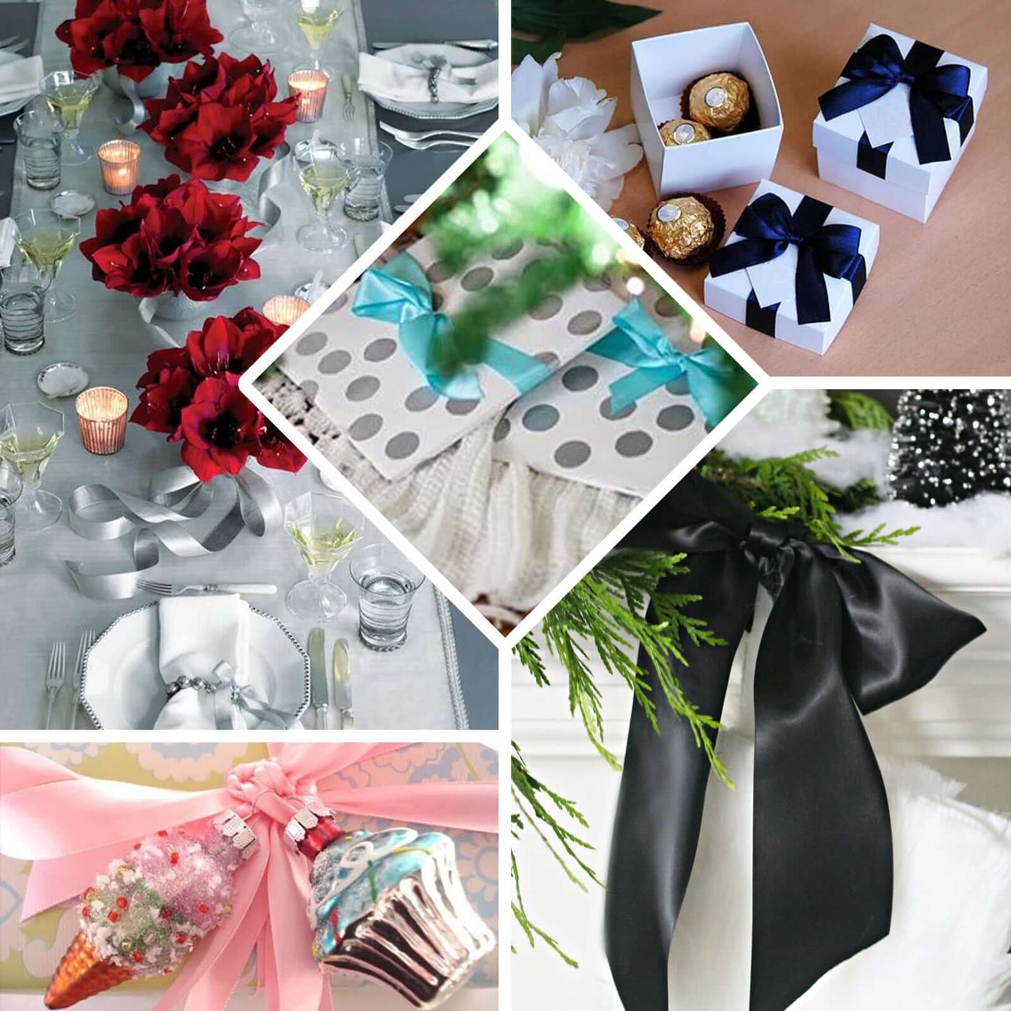 50 Yards 1.5" White Single Face Decorative Satin Ribbon