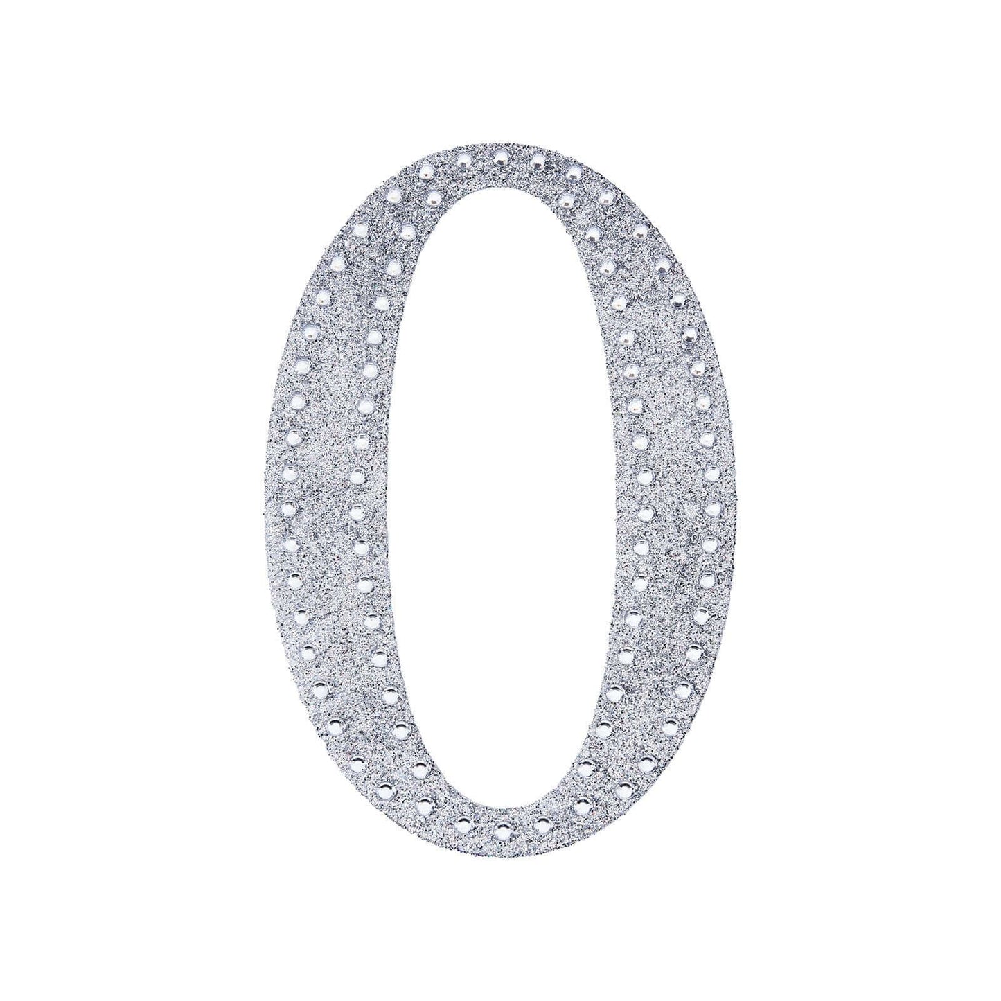 Decorative Rhinestone Alphabet "O" Letter Stickers, Glitter Adhesive Craft Letters Silver DIY Sparkle Embellishments 4"