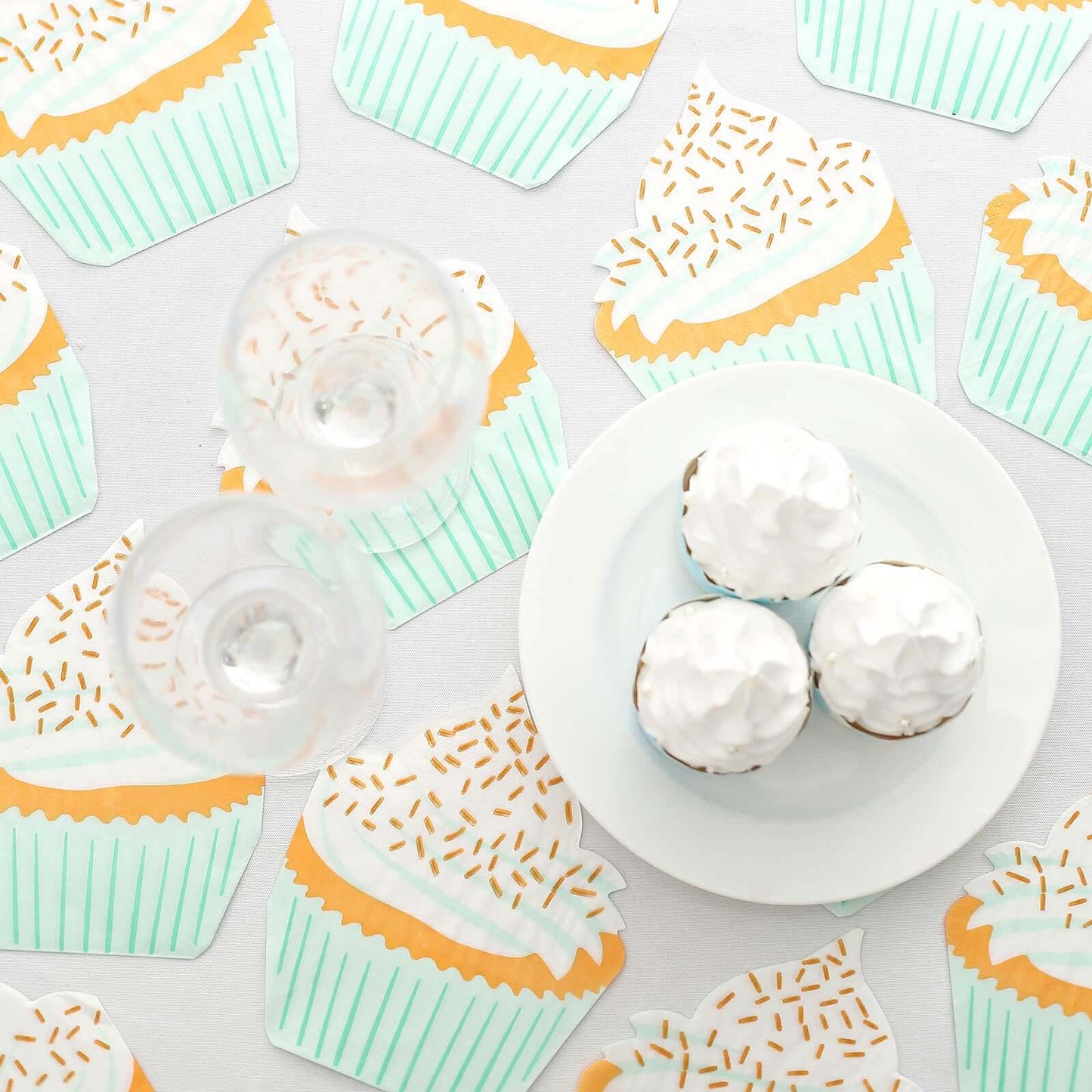 20-Pack Paper Cocktail Napkins with Cupcake Design - Fun Disposable Beverage Napkins for Events 11"x9"