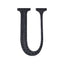 Decorative Rhinestone Alphabet "U" Letter Stickers, Glitter Adhesive Craft Letters Black DIY Sparkle Embellishments 4"