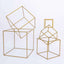 2-Pack Metal Flower Stands Gold Geometric Wedding Centerpieces Square Frame - Compact Design 8"