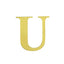 4 Pack 5" Metallic Gold Alphabet Stickers Banner, Customizable Stick on Gold Letters - U