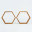 2 Pack 9" Tall Hexagon Rustic Wood Centerpiece Natural Geometric Terrarium Honeycomb Storage Shelf