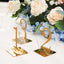 5-Pack Acrylic Table Sign Holders Hexagon Design Clear/Gold - Ideal for Modern Event Centerpieces 5"