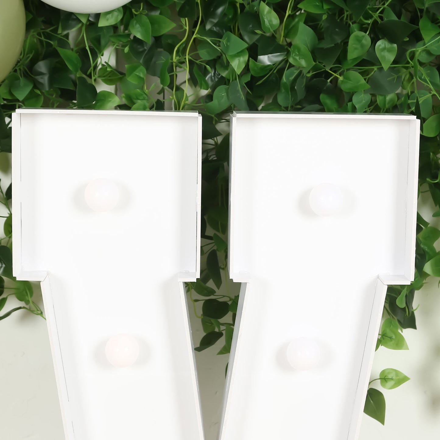 Giant LED Marquee Light Up Letter "V", White 4ft Pre-Cut Foam Board with 10 Warm White Battery Operated LEDs, Glue Gun and Sticks