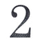 Decorative Rhinestone Number "2" Stickers, Glitter Adhesive Craft Numbers Black DIY Sparkle Embellishments 4"
