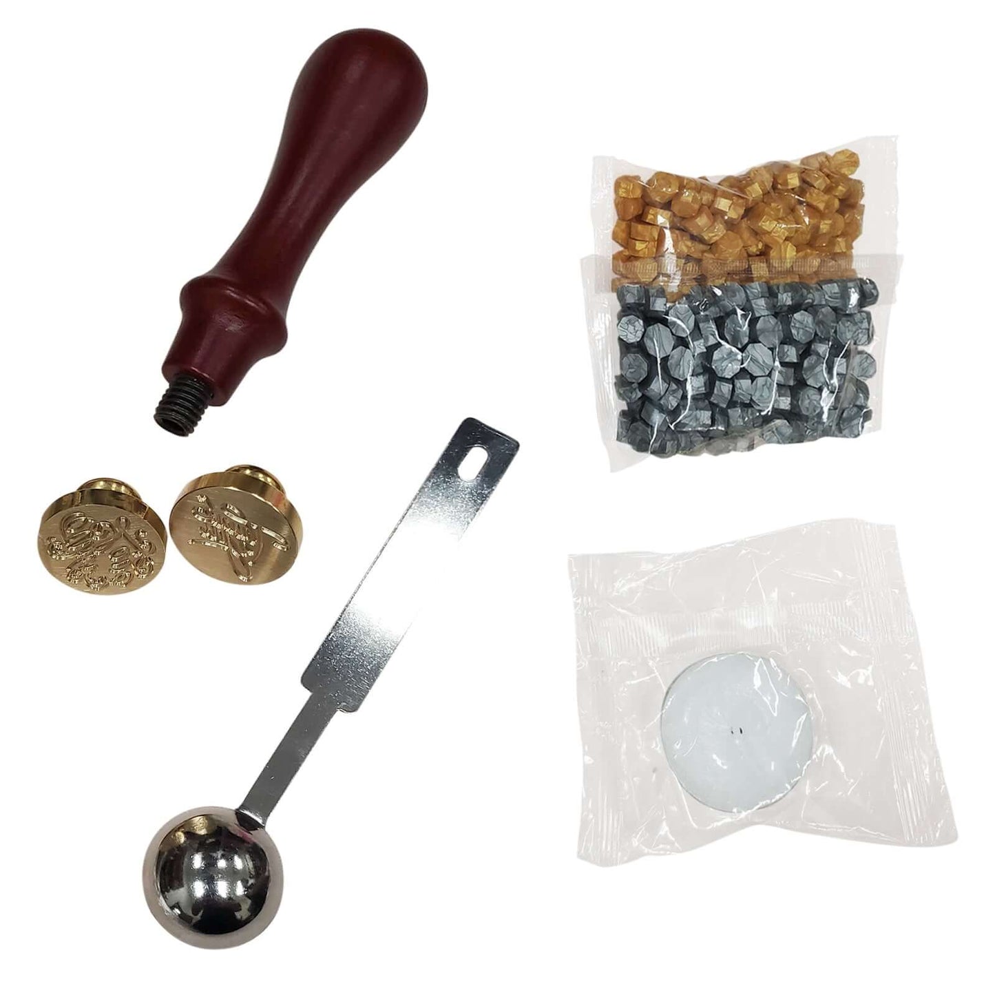 2 Set Wax Seal Stamp Kit Party Favors, Gold Silver "With Love" and "Thank You" Wax Stamp, Wedding Invitation Envelope Letters Mailing Crafts Set