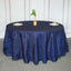 Taffeta 120" Round Tablecloth Navy Blue - Seamless Accordion Crinkle Table Cover