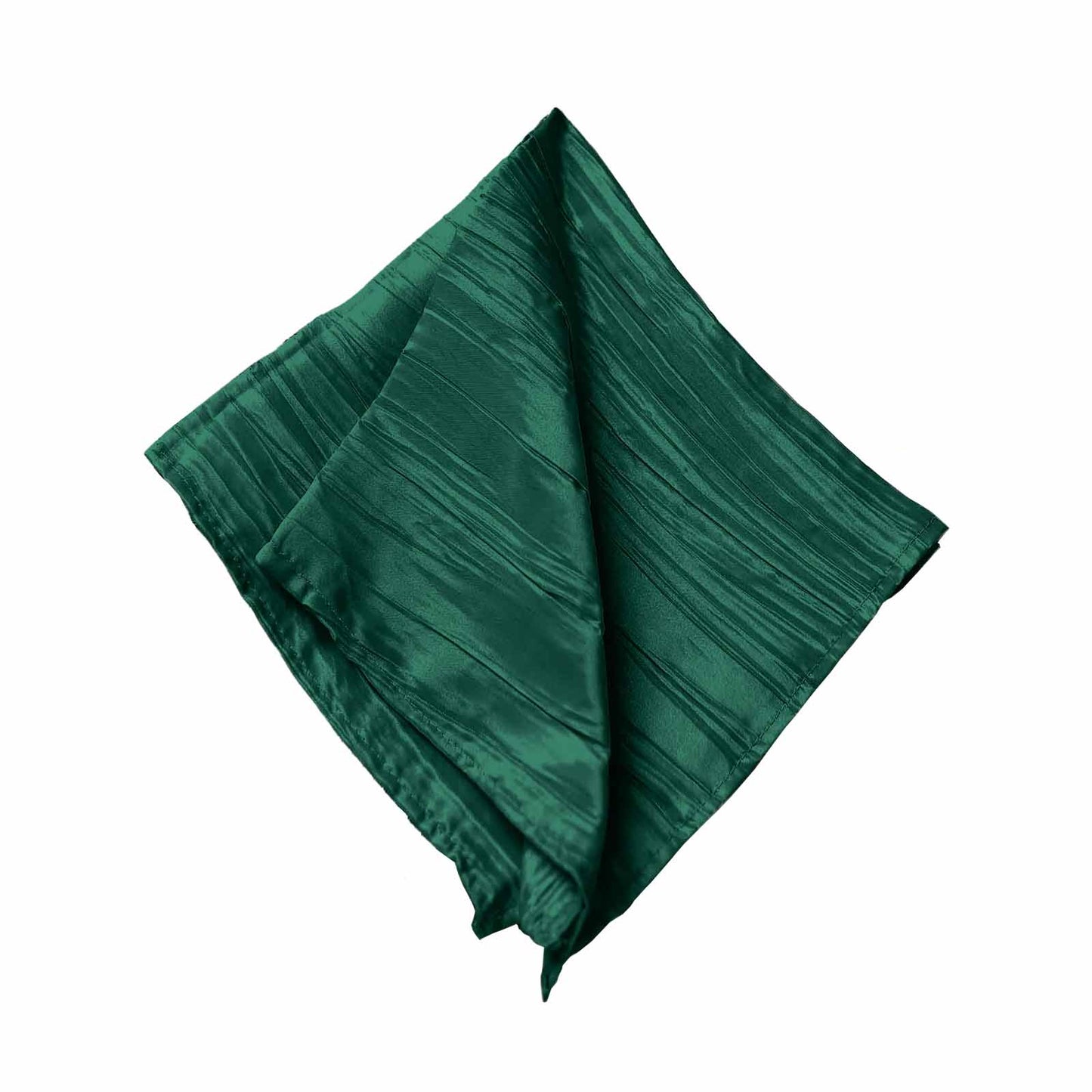 5 Pack Taffeta 20"x20" Napkins Hunter Emerald Green - Accordion Crinkle Dinner Napkins