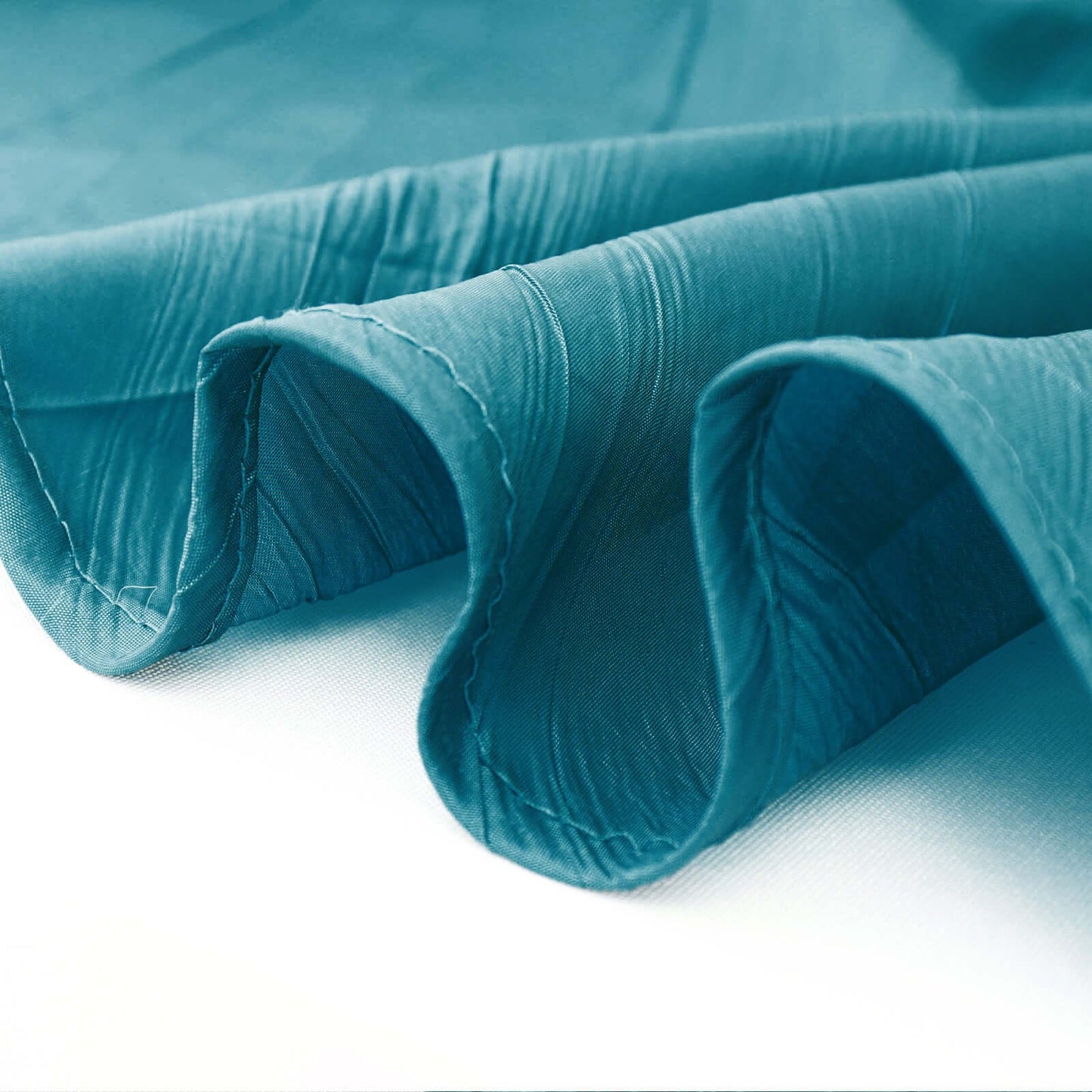 Taffeta 90"x132" Rectangle Tablecloth Teal - Seamless Accordion Crinkle Table Cover