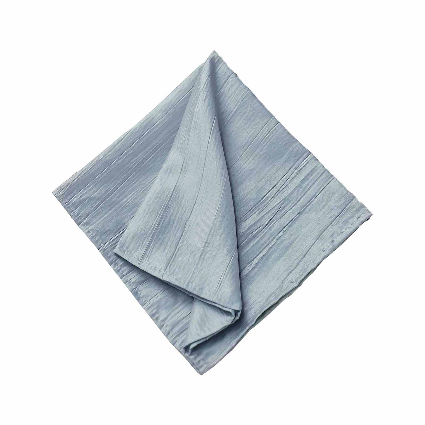 5 Pack Taffeta 20"x20" Napkins Dusty Blue - Accordion Crinkle Dinner Napkins