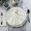 5 Pack Taffeta 20"x20" Napkins Ivory - Accordion Crinkle Dinner Napkins