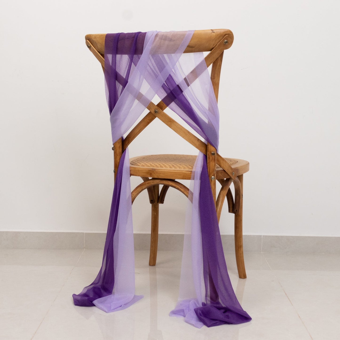 20-Pack Sheer Chair Drape Decor in Purple and Lavender Lilac â€“ 9ft Shimmer Sash, Wrinkle-Free