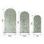 Set of 3 Sage Green Crushed Velvet Chiara Backdrop Stand Covers For Round Top Wedding Arches - 5ft, 6ft, 7ft