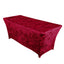 Crushed Velvet Fitted Rectangular 6ft Table Cover Red - Wrinkle-Free Stretchy Tablecloth
