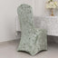 Crushed Velvet Spandex Banquet Chair Cover Fitted Slipcover Sage Green - Stretch 190GSM Slipcover with Foot Pockets