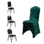 Crushed Velvet Spandex Banquet Chair Cover Fitted Slipcover Hunter Emerald Green - Stretch 190GSM Slipcover with Foot Pockets