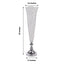2-Pack Crystal Beaded Trumpet Vase Set Silver - Table Centerpiece for Weddings and Events 32"