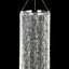 9ft Hanging Beaded Crystal Column Chandelier, Tall Beads Curtain Round with Silver Metal Hoop and Hanging Chain