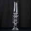 Crystal Glass Hurricane Candle Taper Candlestick Holder, Decorative Piece With Chandelier Chains 20"