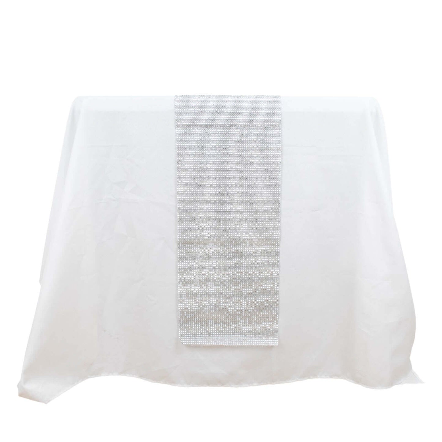 Crystal Rhinestone 10"x108" Table Runner Silver - Chic Diamond Accent