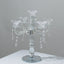 Crystal Taper Candle Holder with 5 Arms & Hanging Pendants â€“ Elegant Table Centerpiece 14’’ - Centerpieces