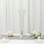 2-Pack Crystal Beaded Trumpet Vase Set Silver - Table Centerpiece for Weddings and Events 32"