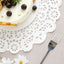 100 Pcs Paper 14" Round Placemats in White - Food Grade Lace Paper Doilies for Dessert Display & Table Decor