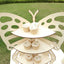 3-Tier Wooden Cupcake Stand Butterfly Design Natural - Rustic Dessert Display Shelf Rack 24"