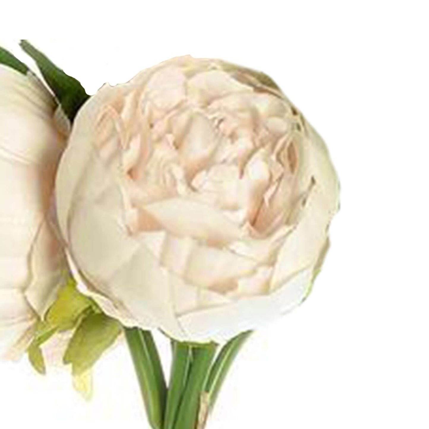 5 Flower Head Beige Peony Bouquet Artificial Silk Peonies Spray