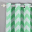 2 Pack White Mint Chevron Print Blackout Window Curtain Grommet Panels, Noise Canceling Curtains - 52"x108"